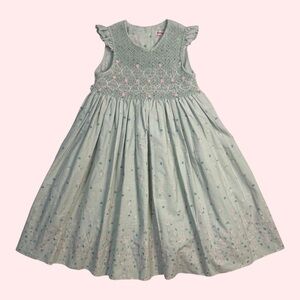 Vintage Floral Smocked Dress